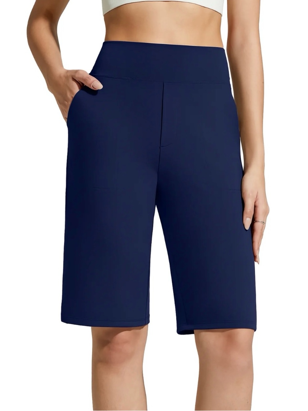 G4Free Woman  Navy Shorts With Pockets 10 Inch Inseam NWT XS Bermuda
